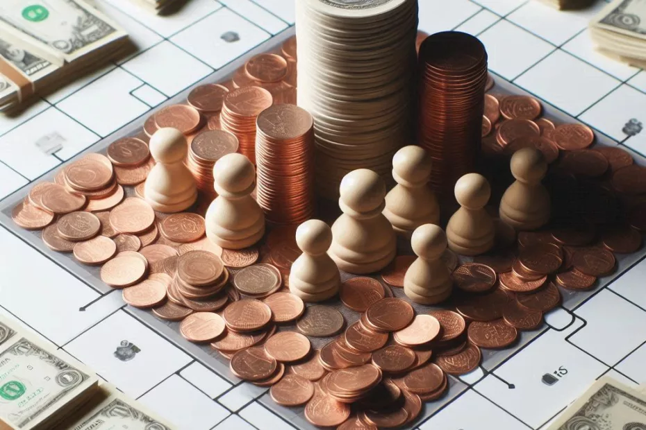 Un jeu de monopoly avec du véritable argent