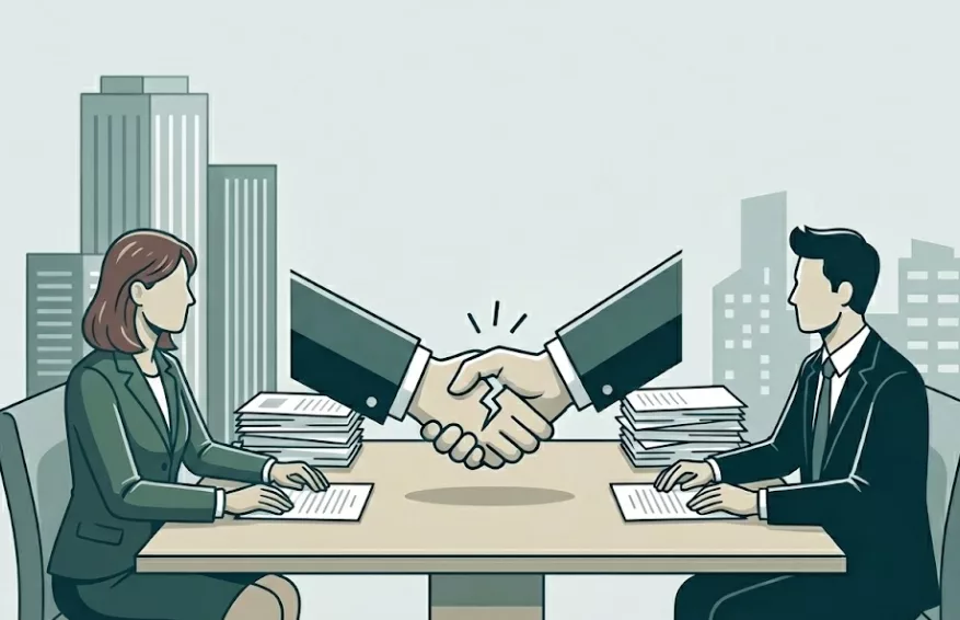 contentieux commercial entre deux commerçants entrepreneurs lors d'une négoication