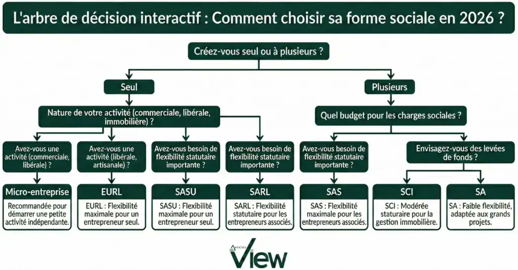 arborescence pour choisir sa forme sociale