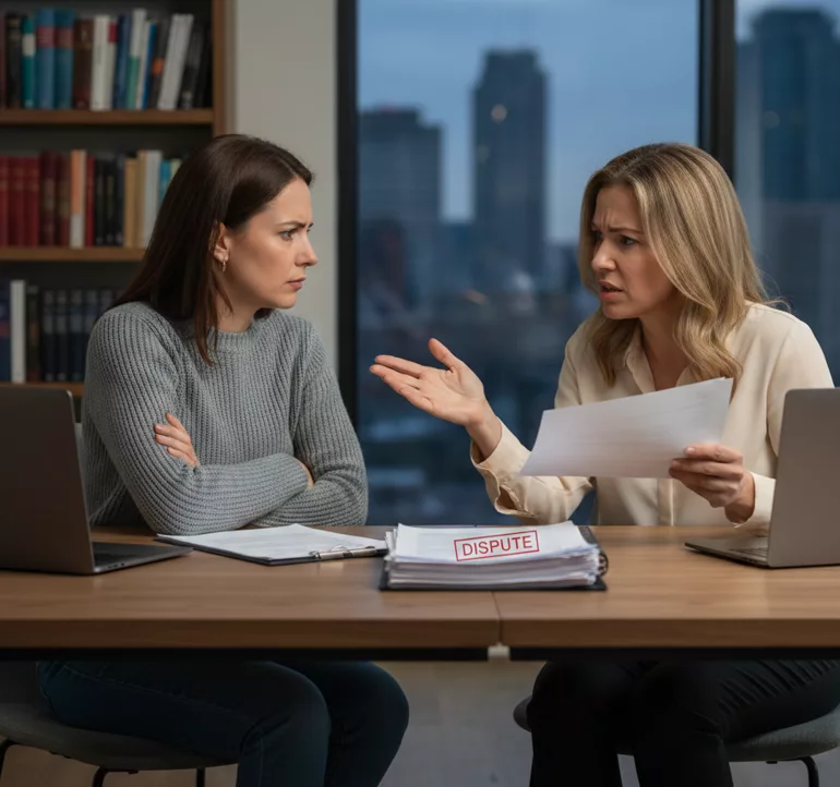 Deux associés d'entreprise en situation en conflit