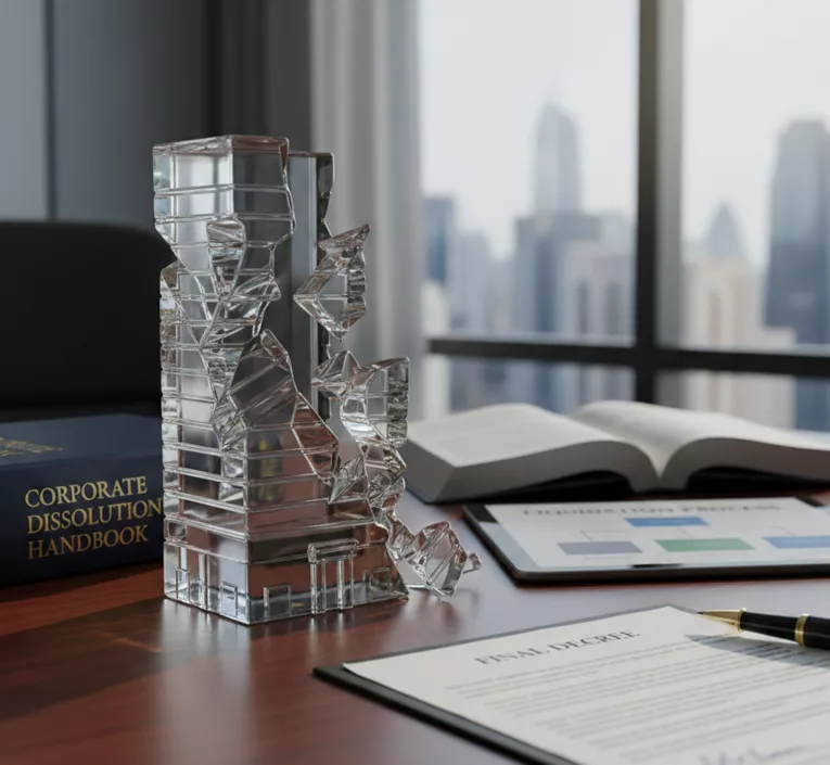 Une entreprise de cristal qui se fissure symbole de liquidation