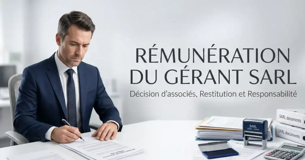 un associé en train de rédiger la clause de rémunération dans le statuts de sa SARL