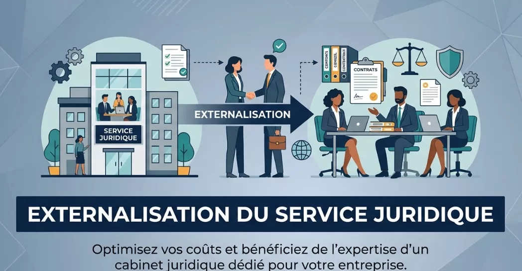 illustration d'une entreprise externalisant son service juridique dans un cabinet d'avocats